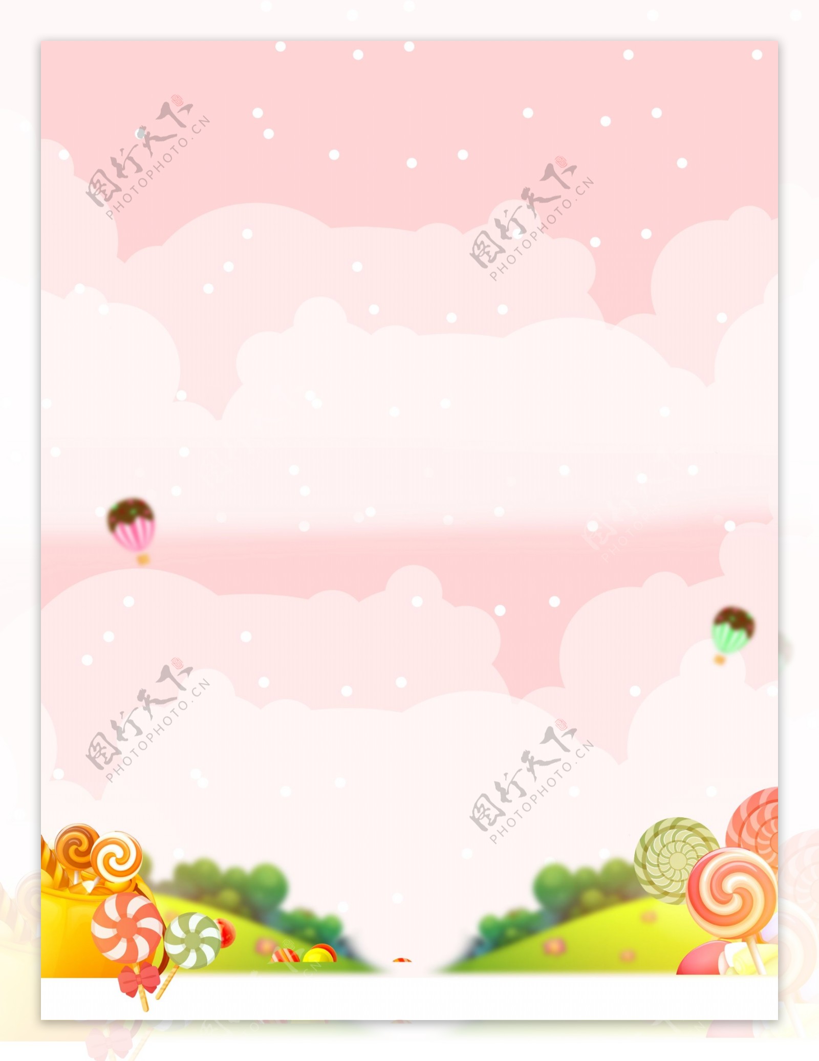粉色梦幻棒棒糖六一儿童节背景