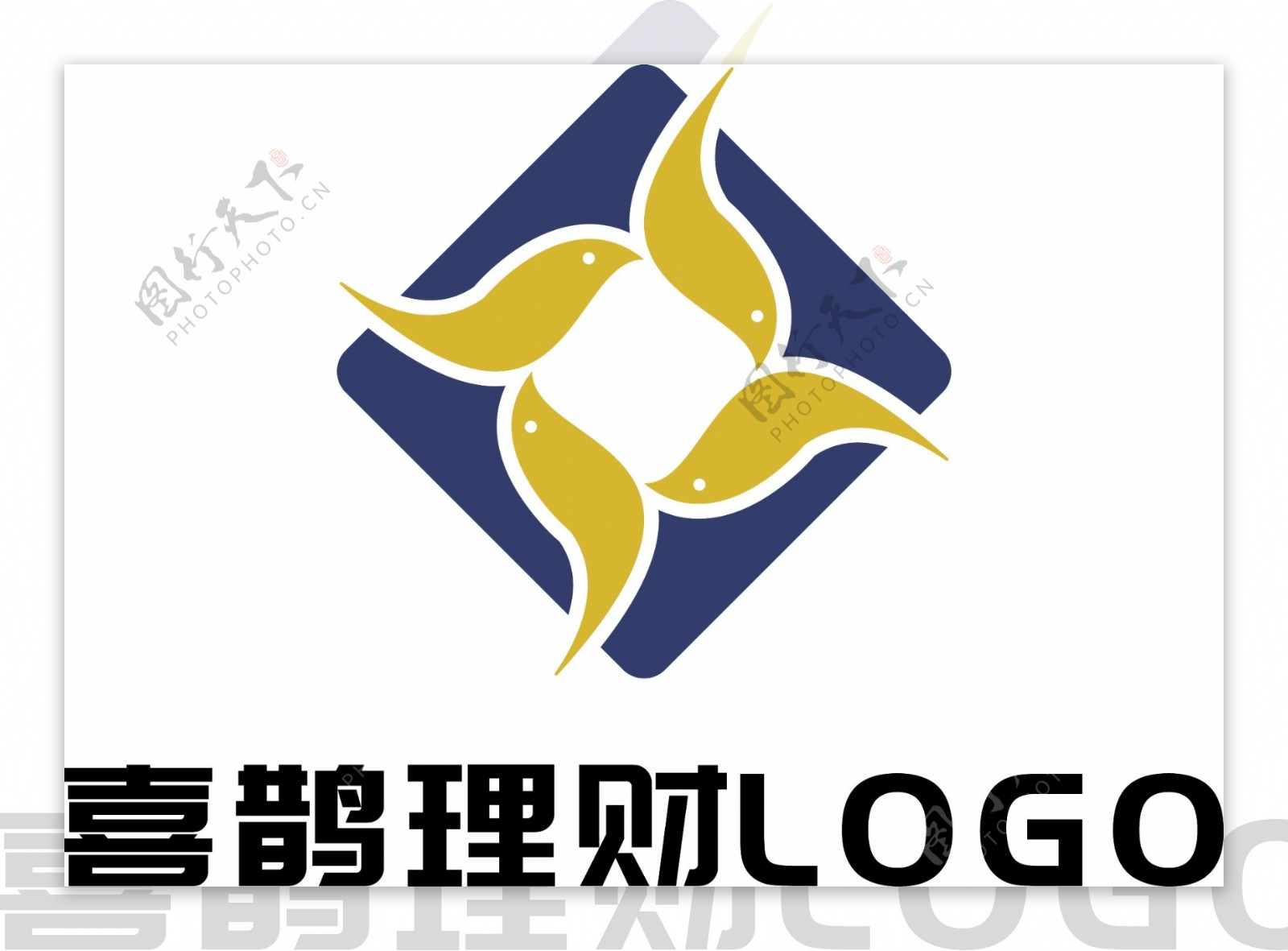 大气简约喜鹊理财LOGO设计