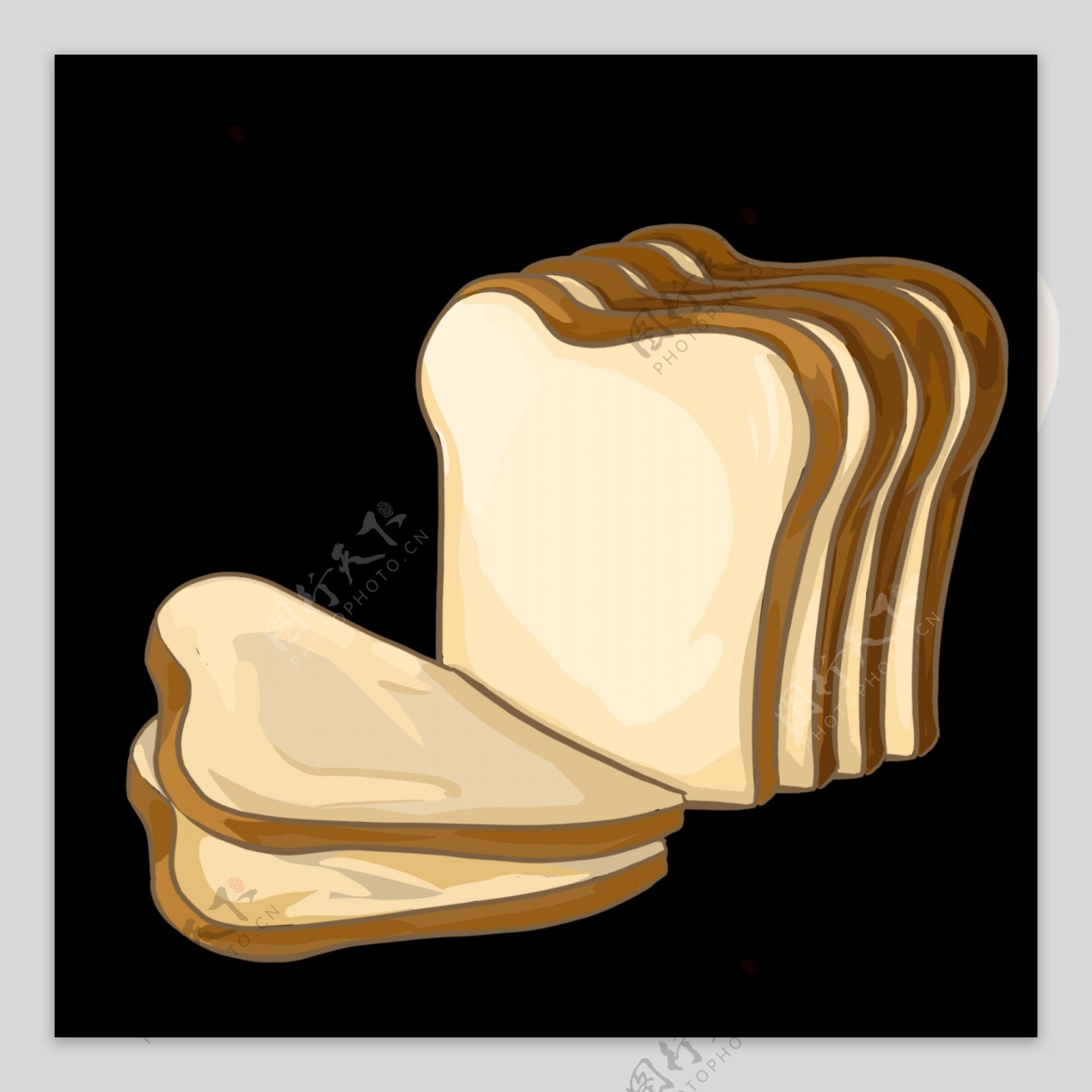 美食面包切片卡通