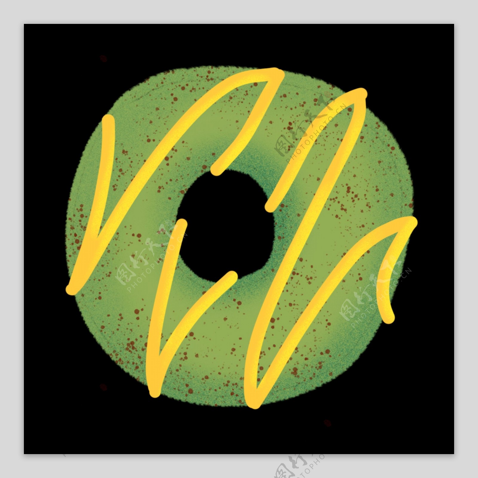 绿色圆形甜甜圈美食