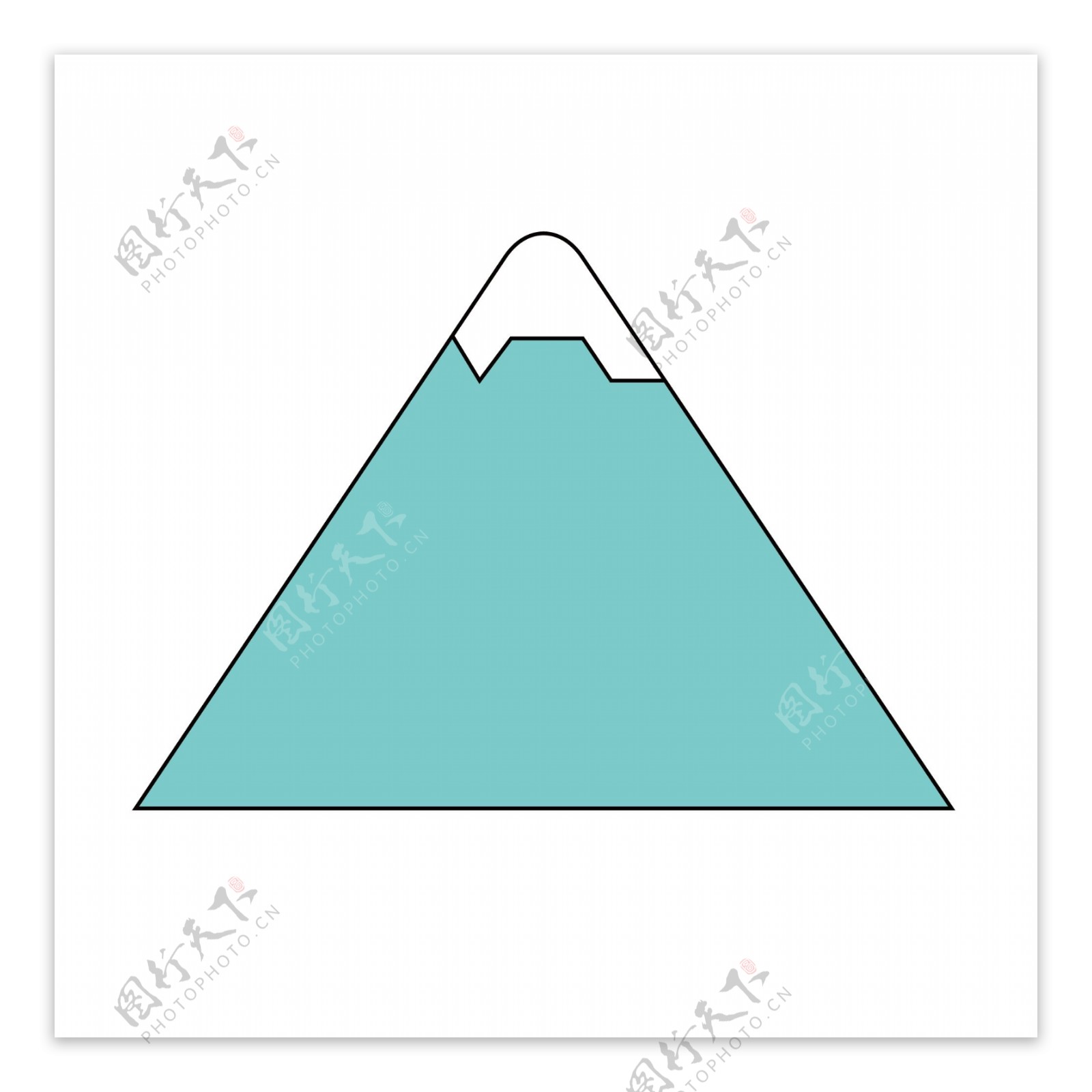 绿色的卡通高山