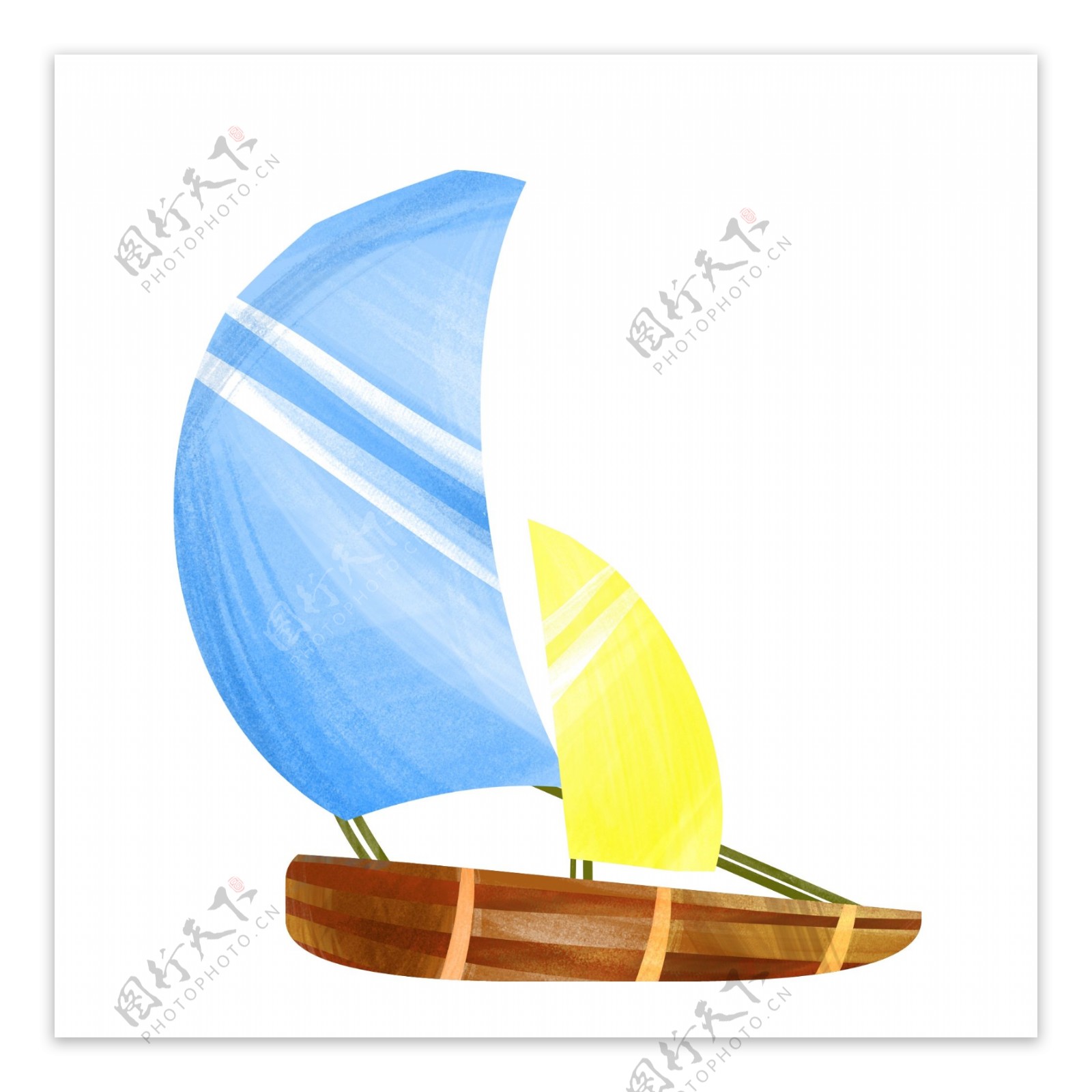 蓝色双帆小船
