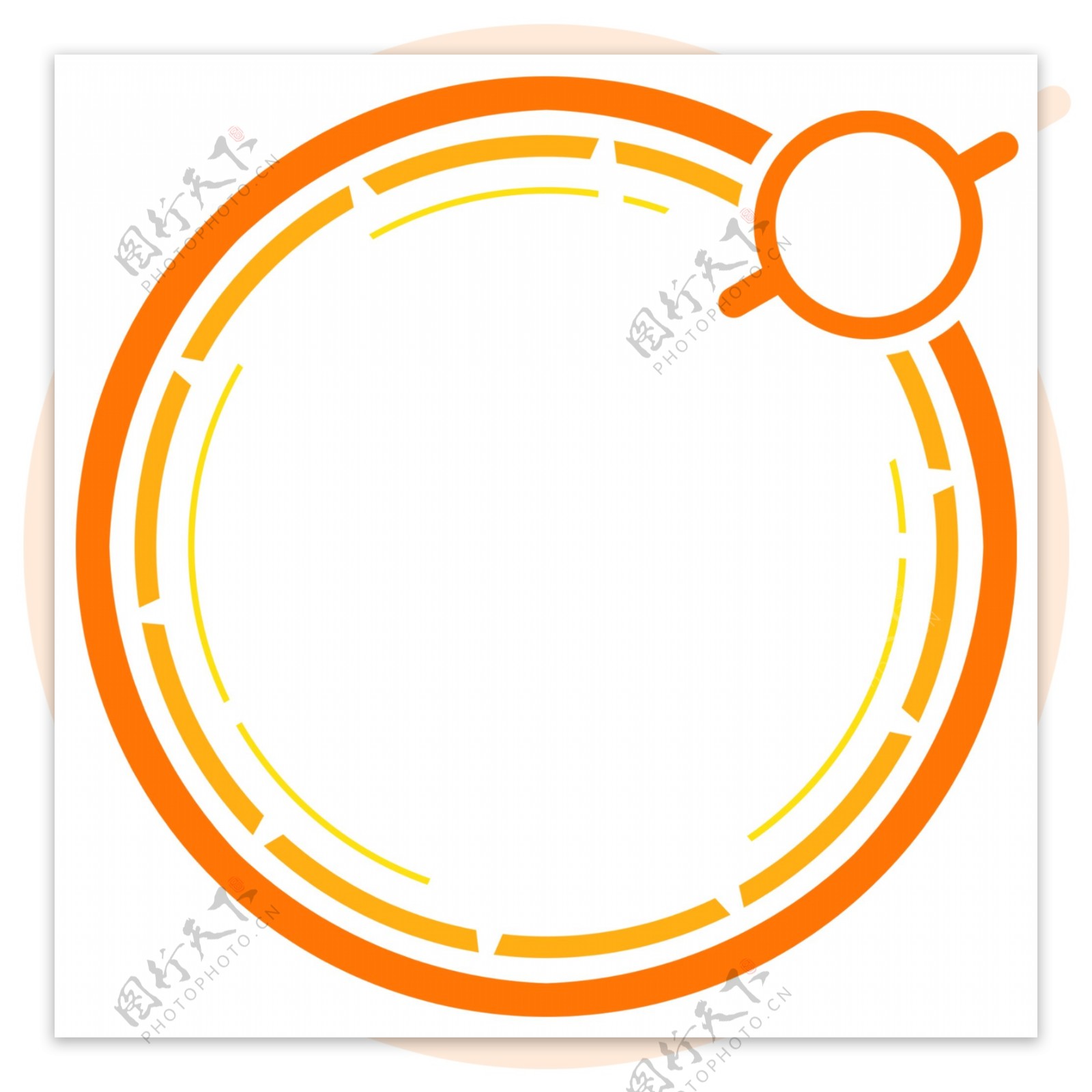 科技感橙色圆环边框