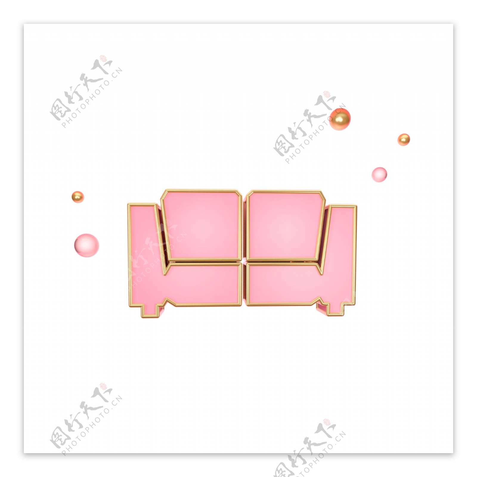 创意粉色沙发图标