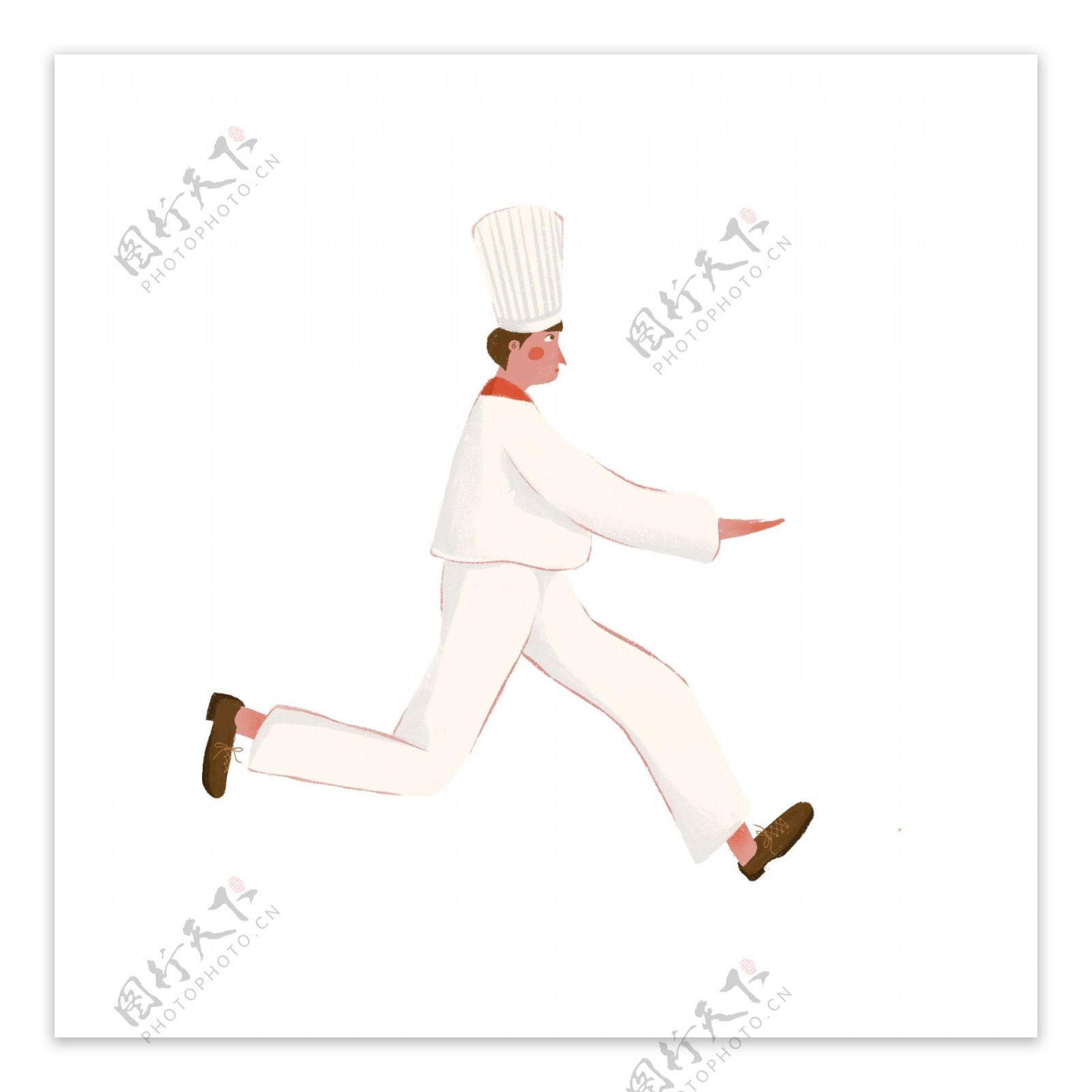 奔跑的卡通厨师人物