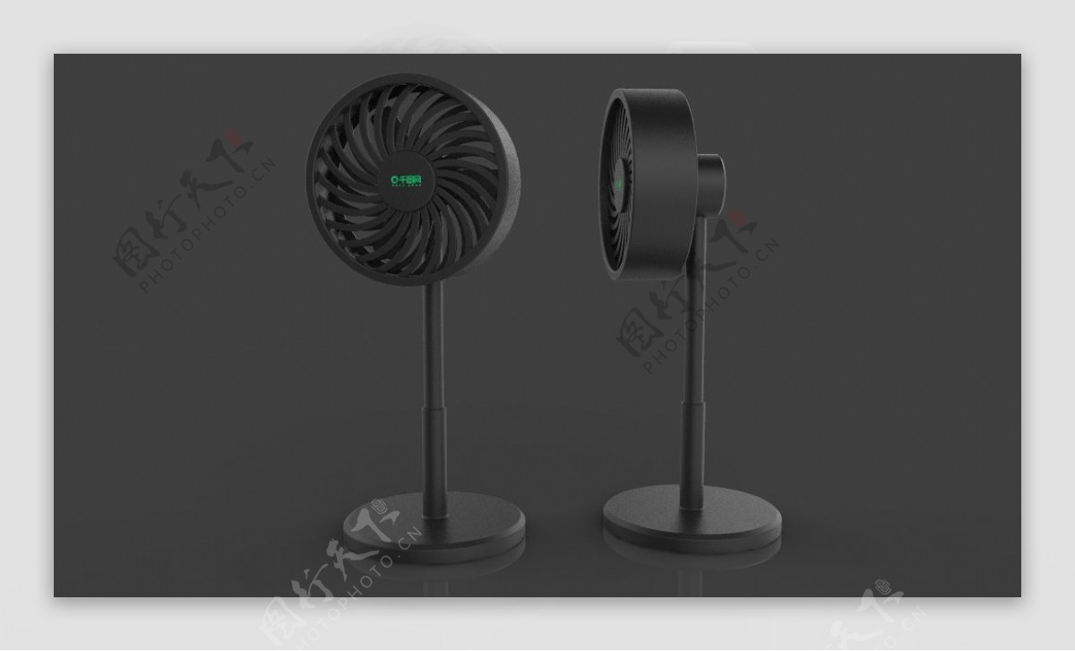 简洁高端黑色风扇外观设计3D模型stp