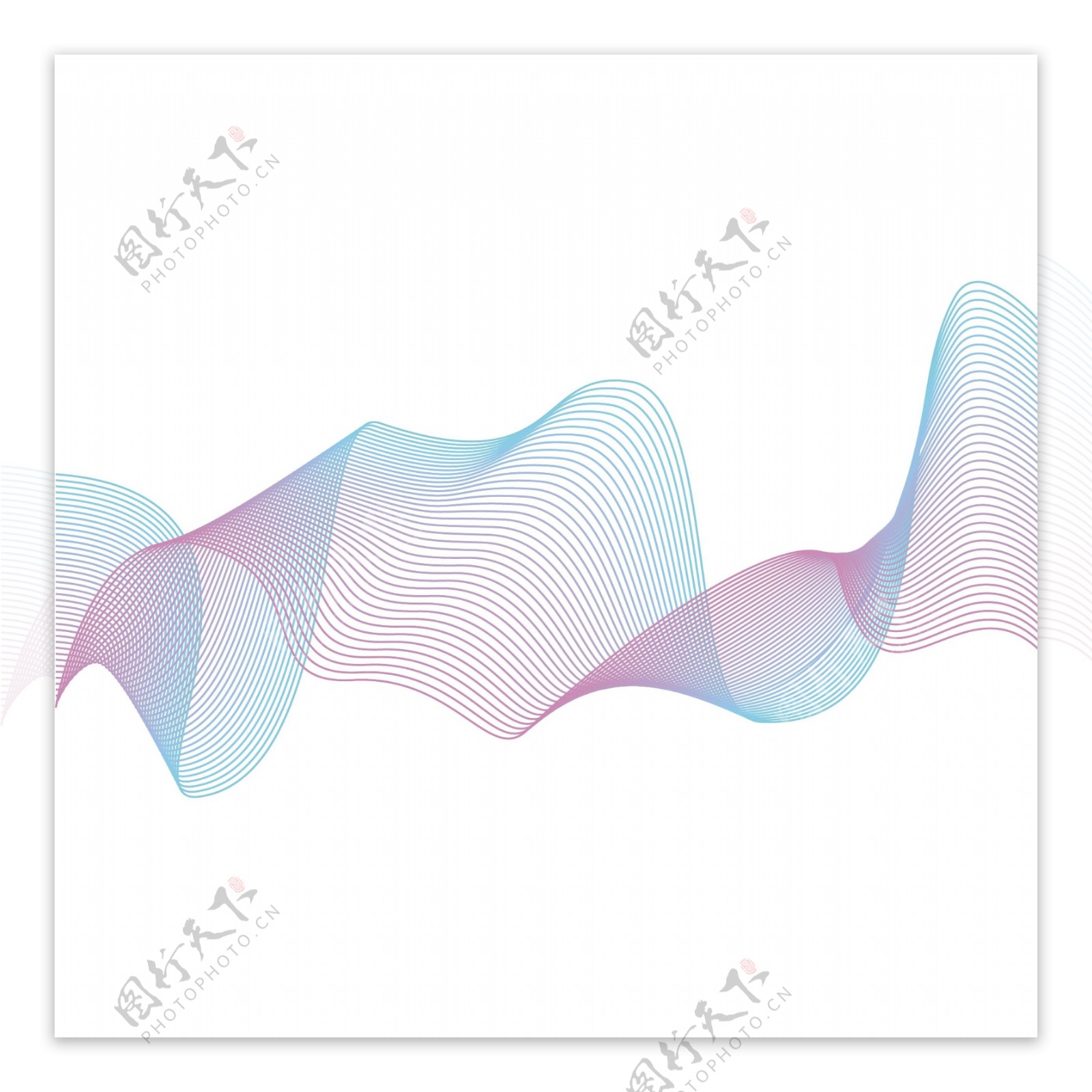 蓝紫色弯曲波浪线条