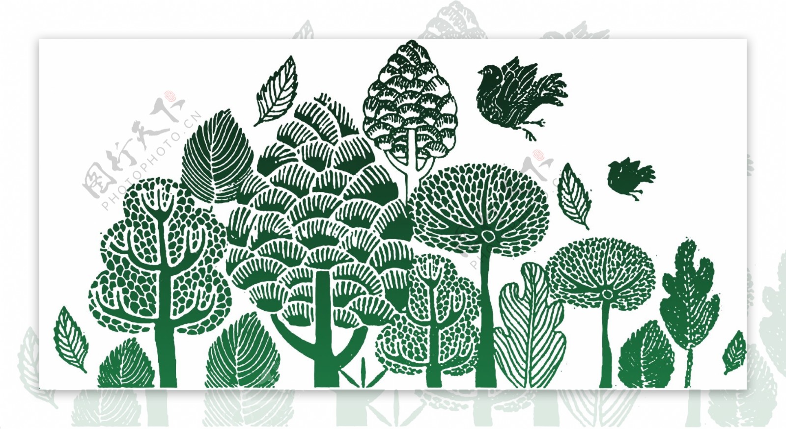 森林树木插画
