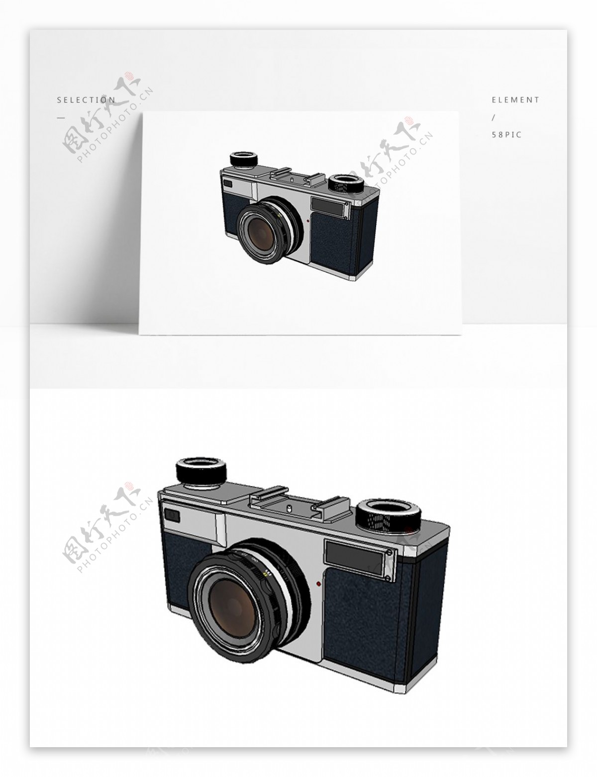 黑色品牌单反照相摄影机