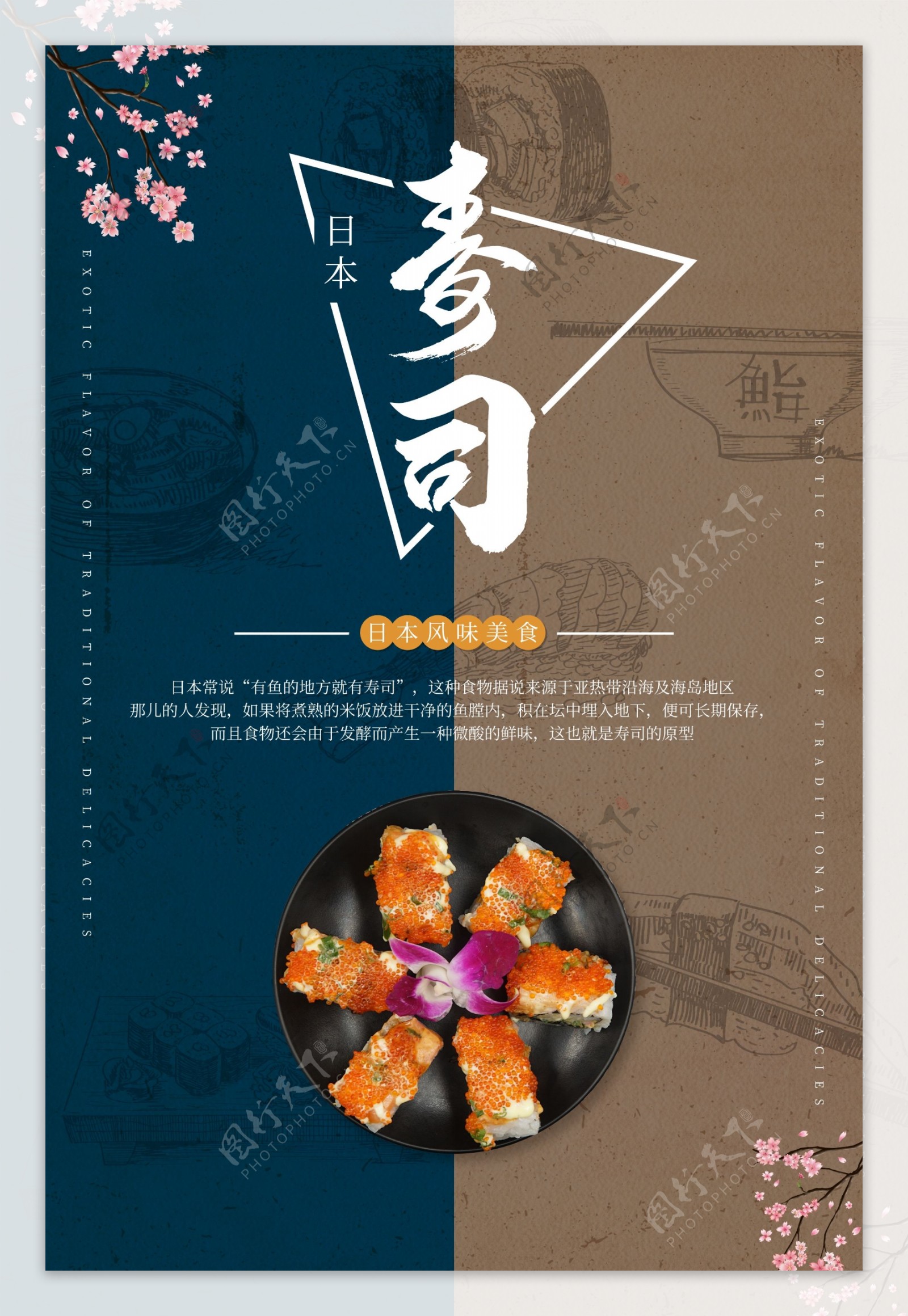日本寿司灯箱海报