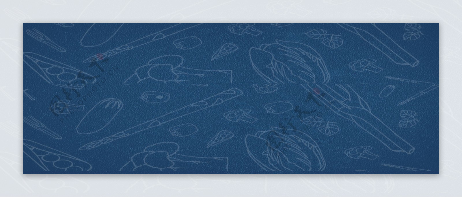 蓝色卡通手绘水果蔬菜底纹背景