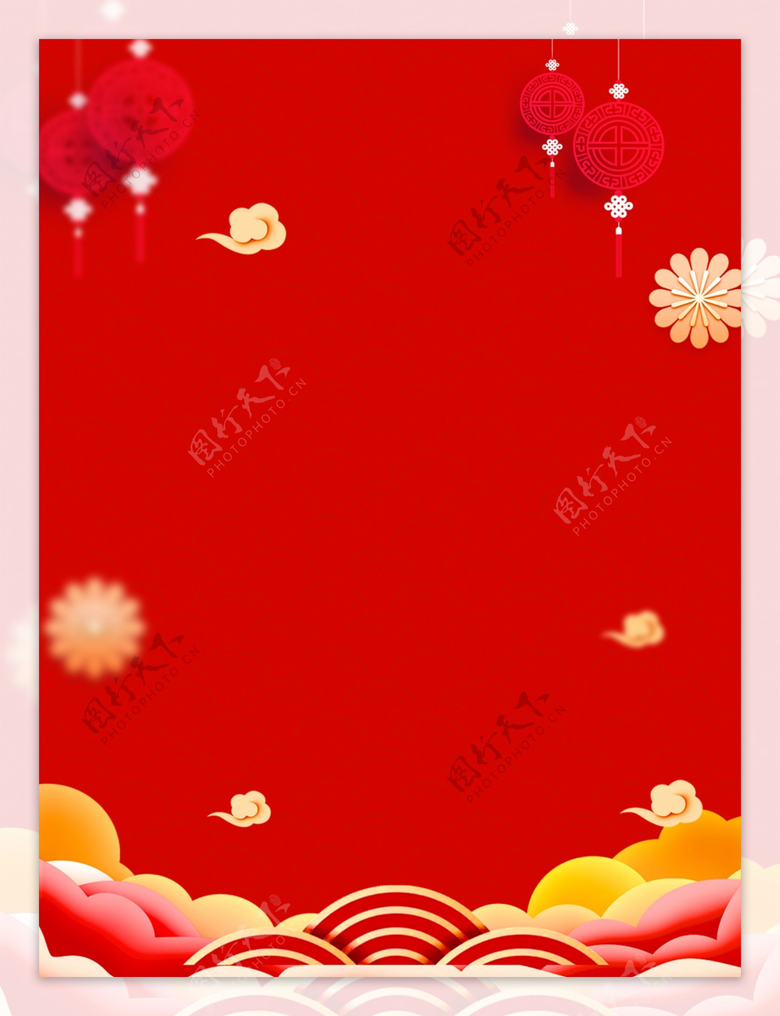 喜庆红色欢度新春背景素材