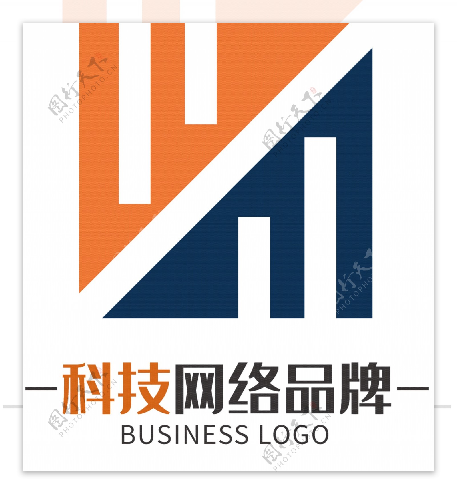 高级时尚撞色网络科技logo