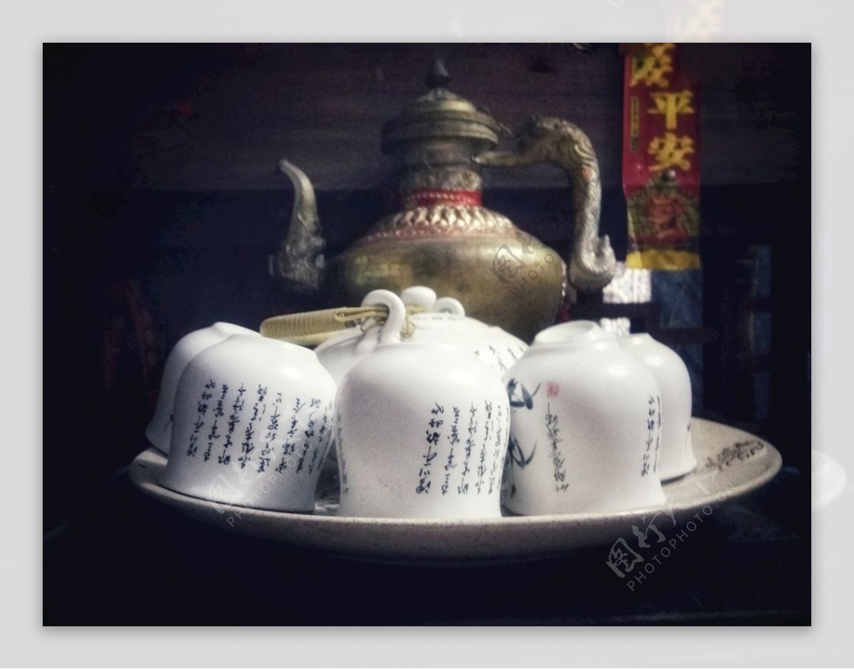 中式茶杯古代风格茶具白瓷
