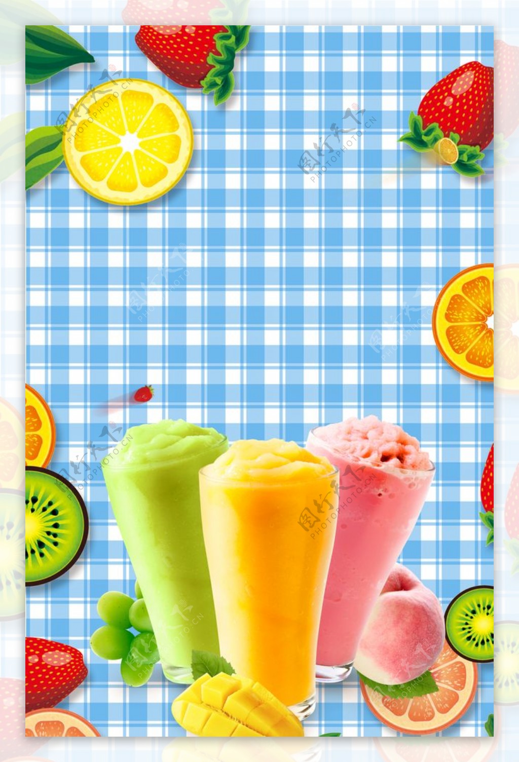 夏日果汁冰激凌促销海报