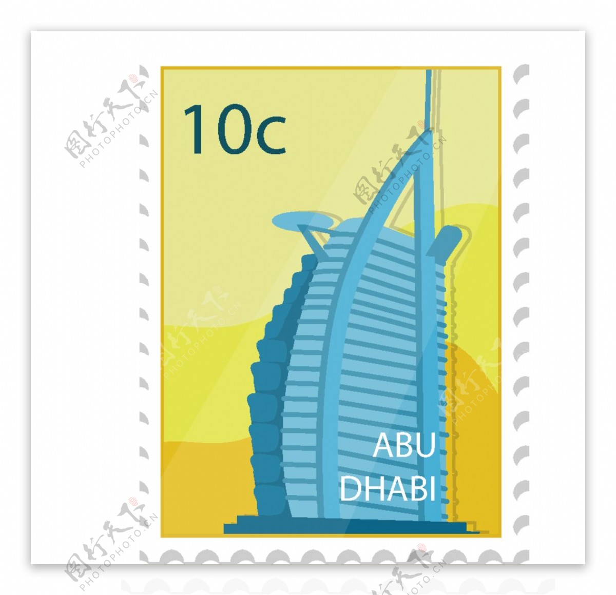 迪拜风景邮票