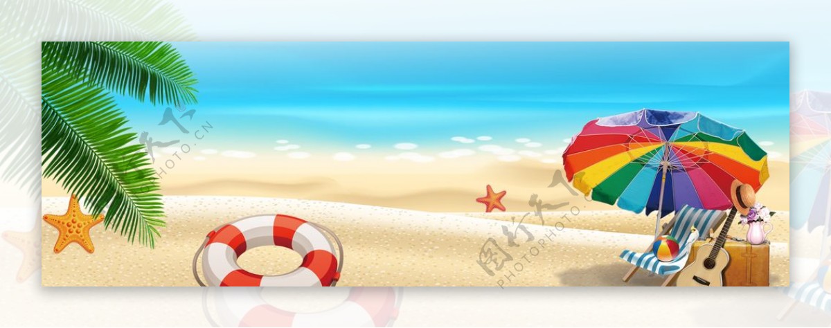 夏季海滩促销海报banner