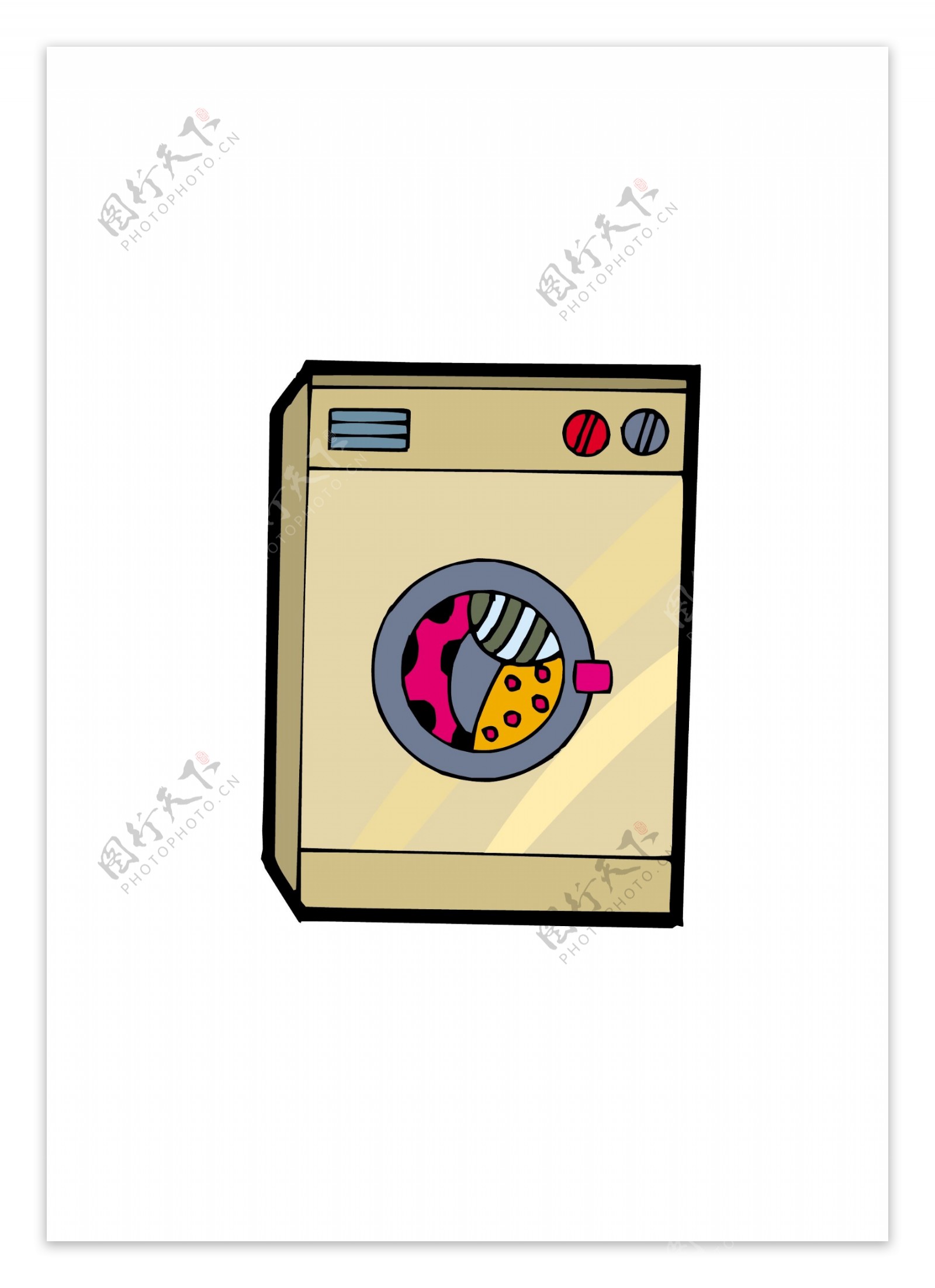 儿童将衣物放入洗衣机卡通插画图片素材_ID:337739518-Veer图库
