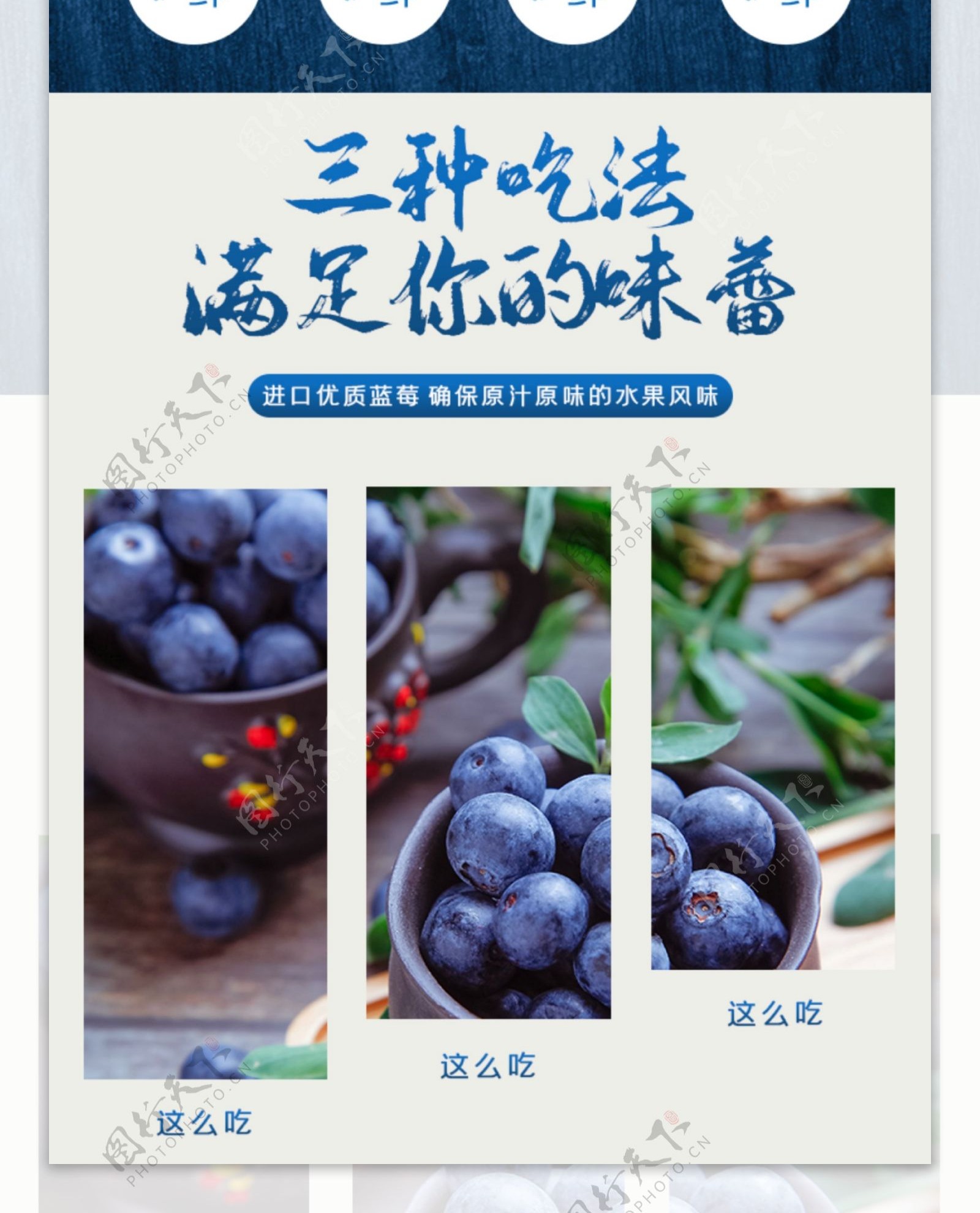 经典蓝水果生疏美食蓝莓详情页