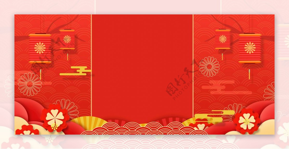 红色背景庆祝新年活动背景图