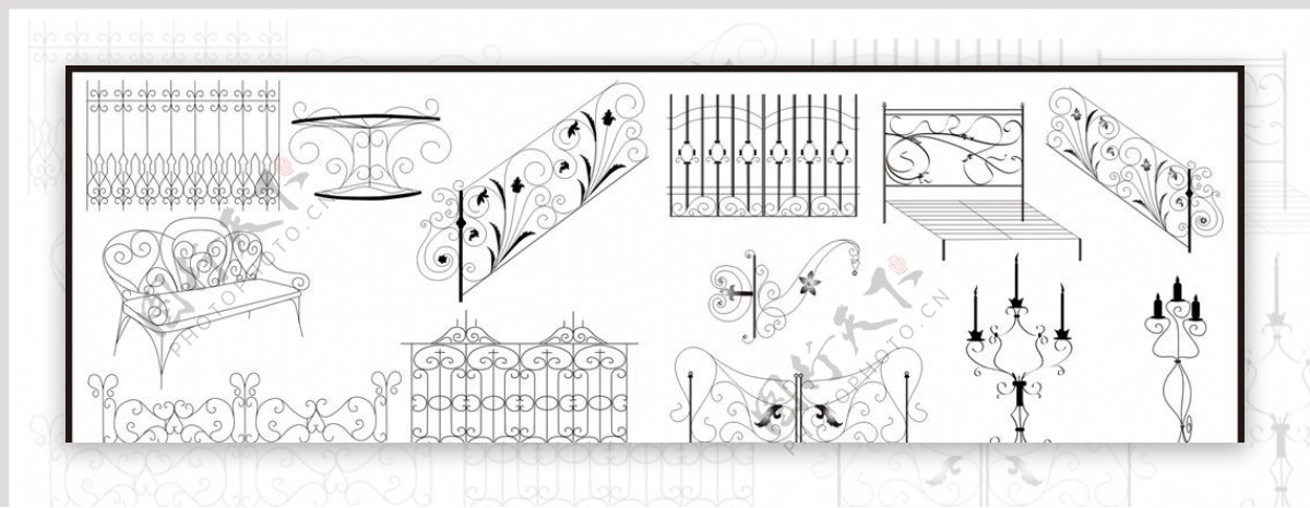 铁艺栅栏雕花装修花纹