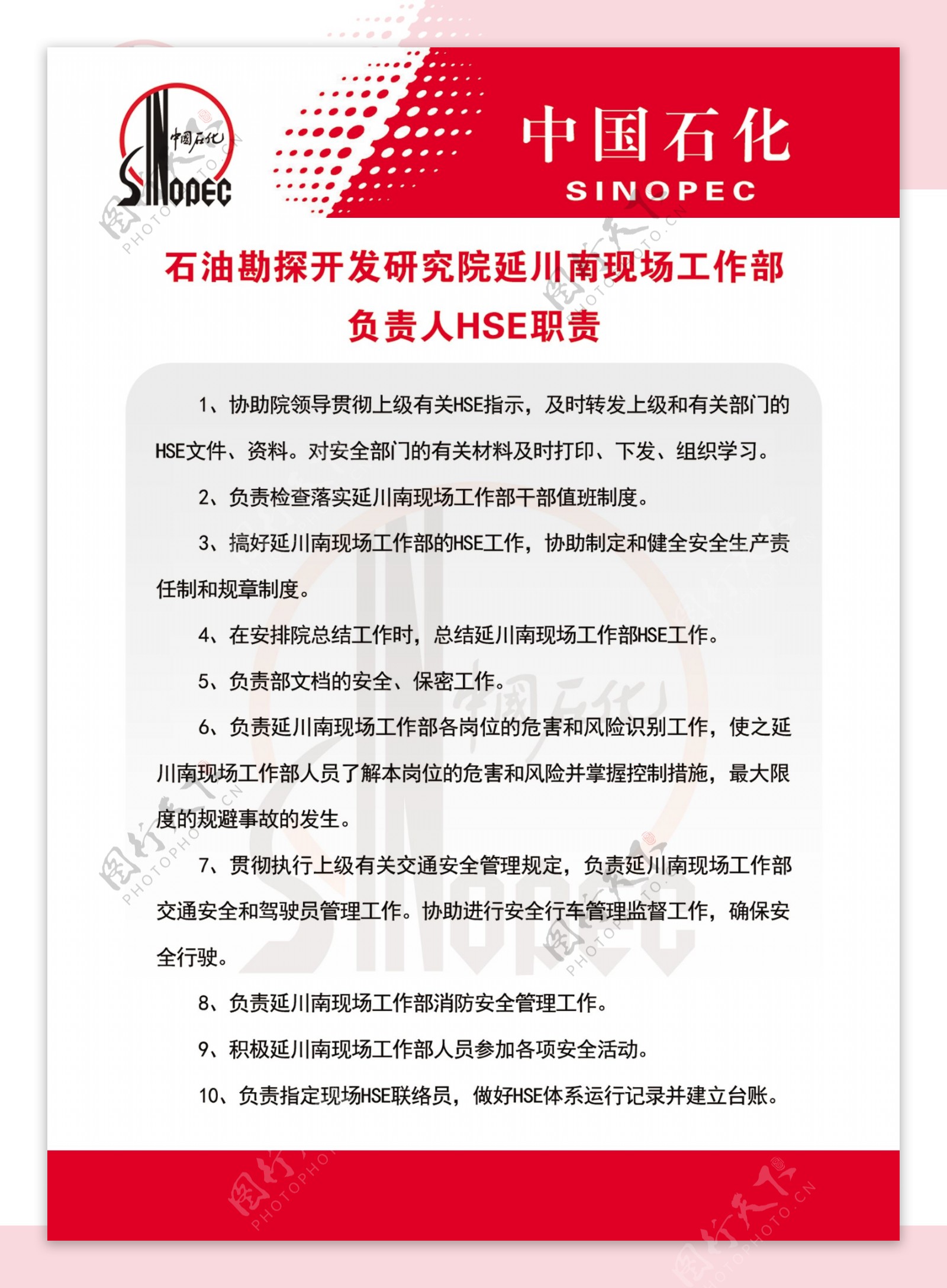 中国石化安全宣誓制度牌
