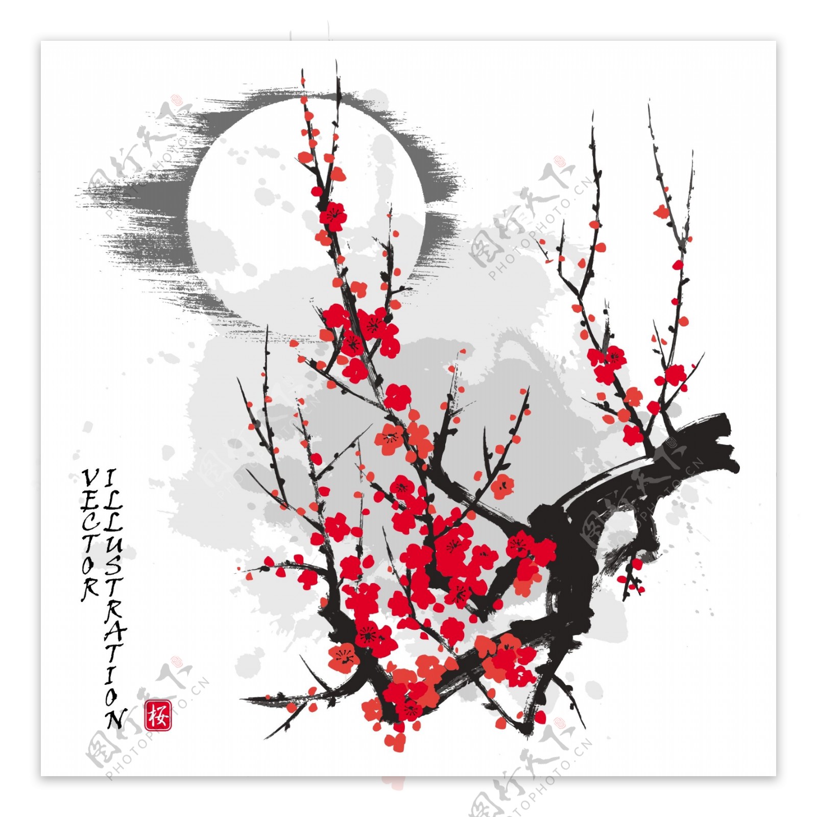 中国风传统水墨风景画