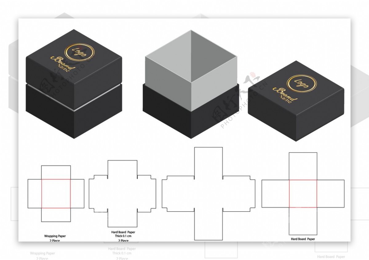 纸质包装盒刀模设计图