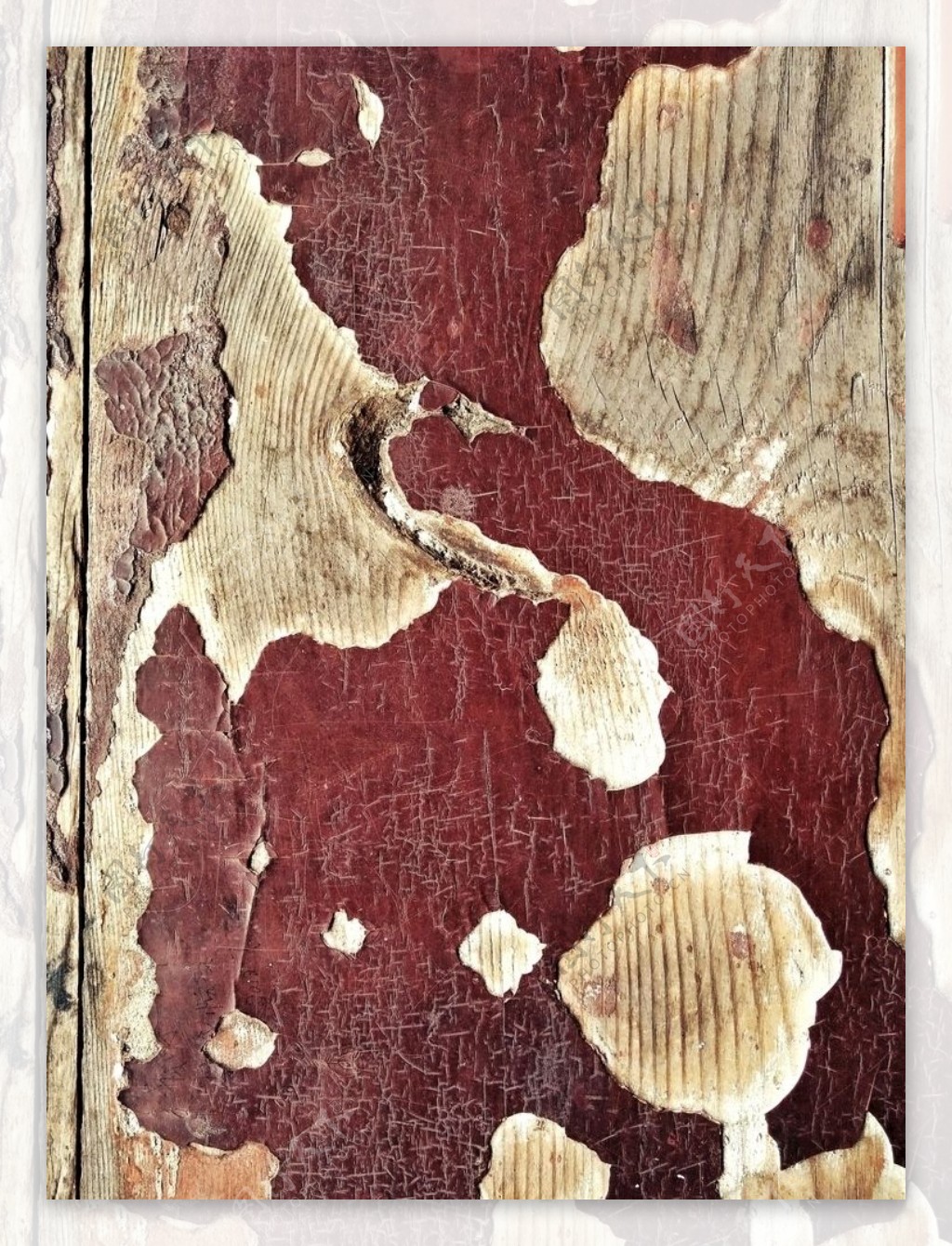 古建筑柱子斑驳纹理红漆木