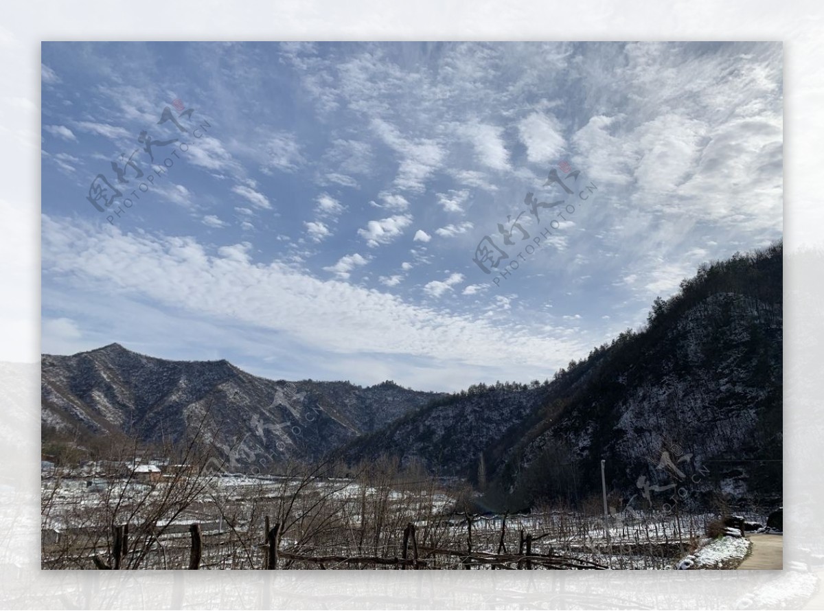 农村雪景