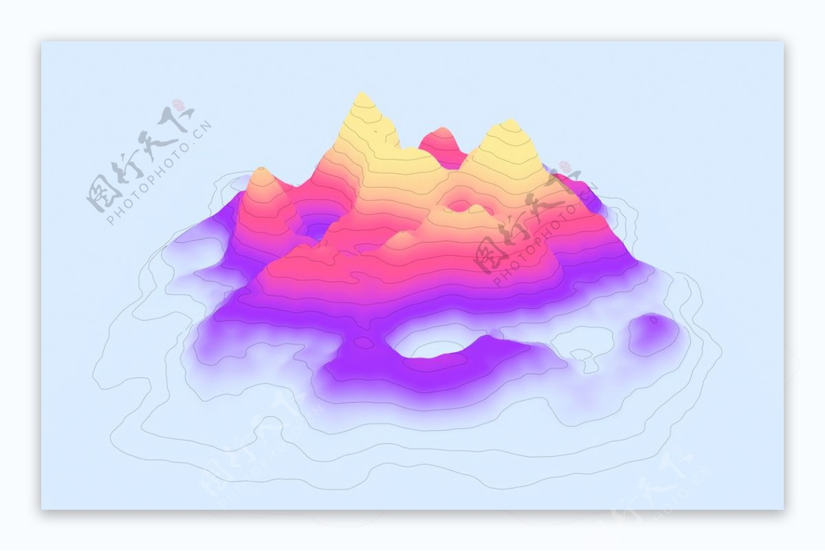 炫彩抽象山脉图案