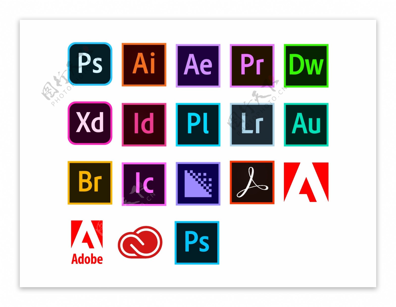Adobe彩色图标