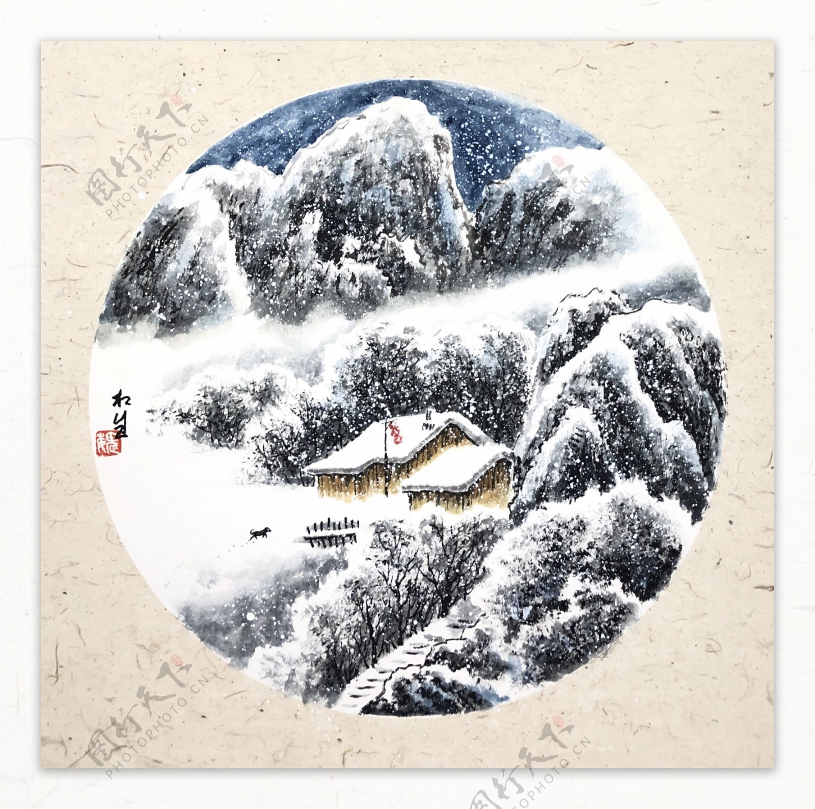 雪景国画