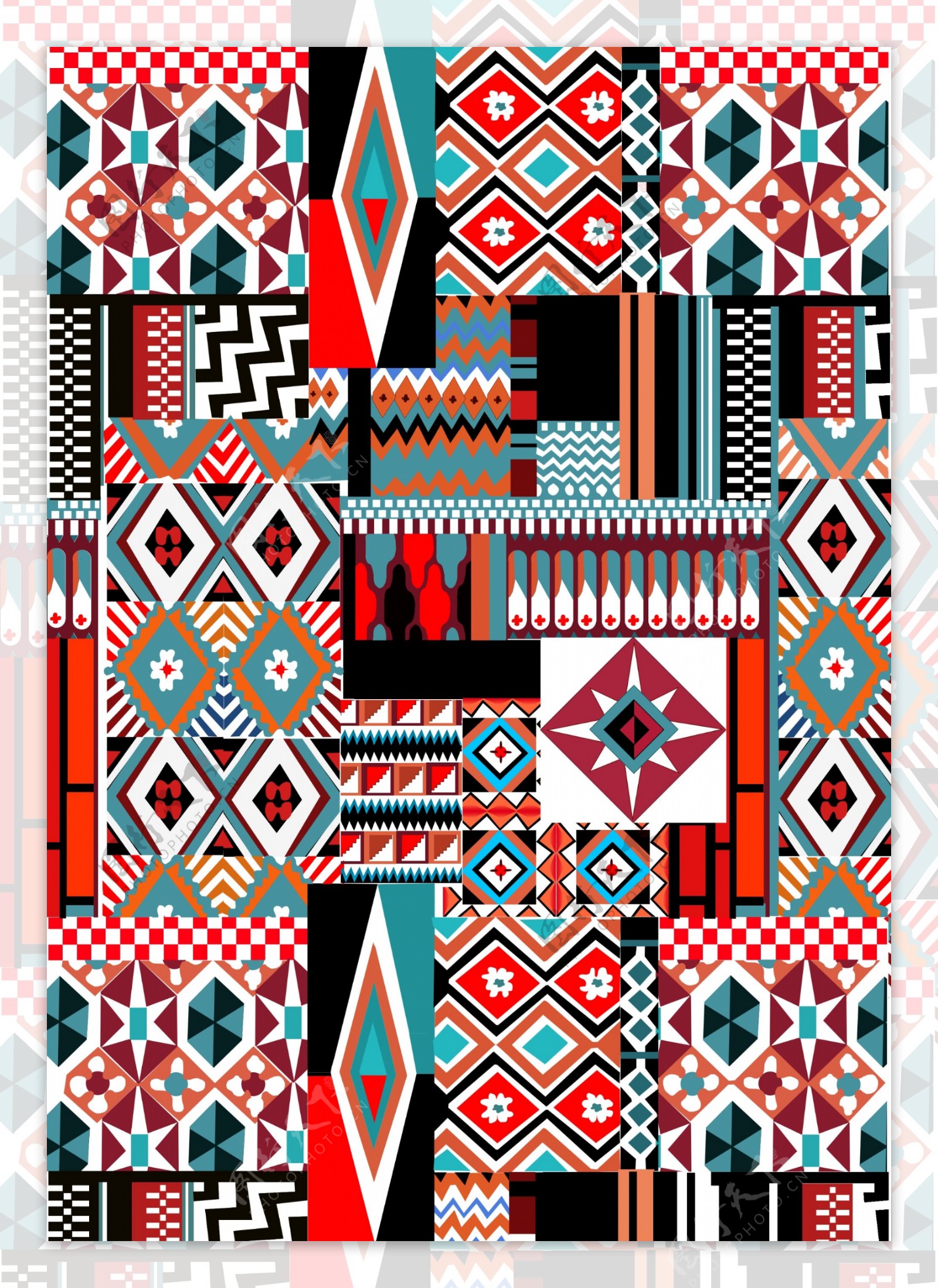 菱格纹民族部落装饰图形