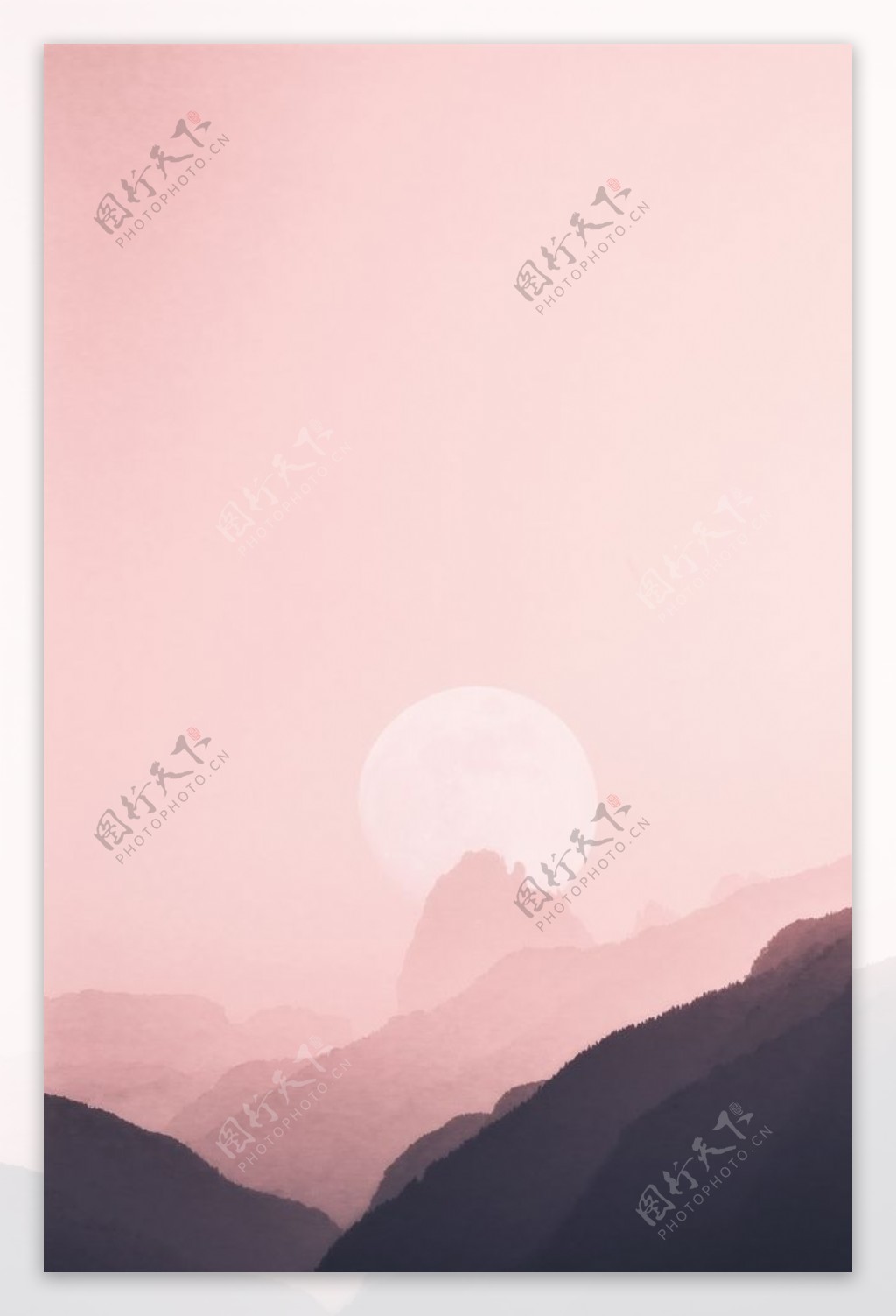 粉色山背景