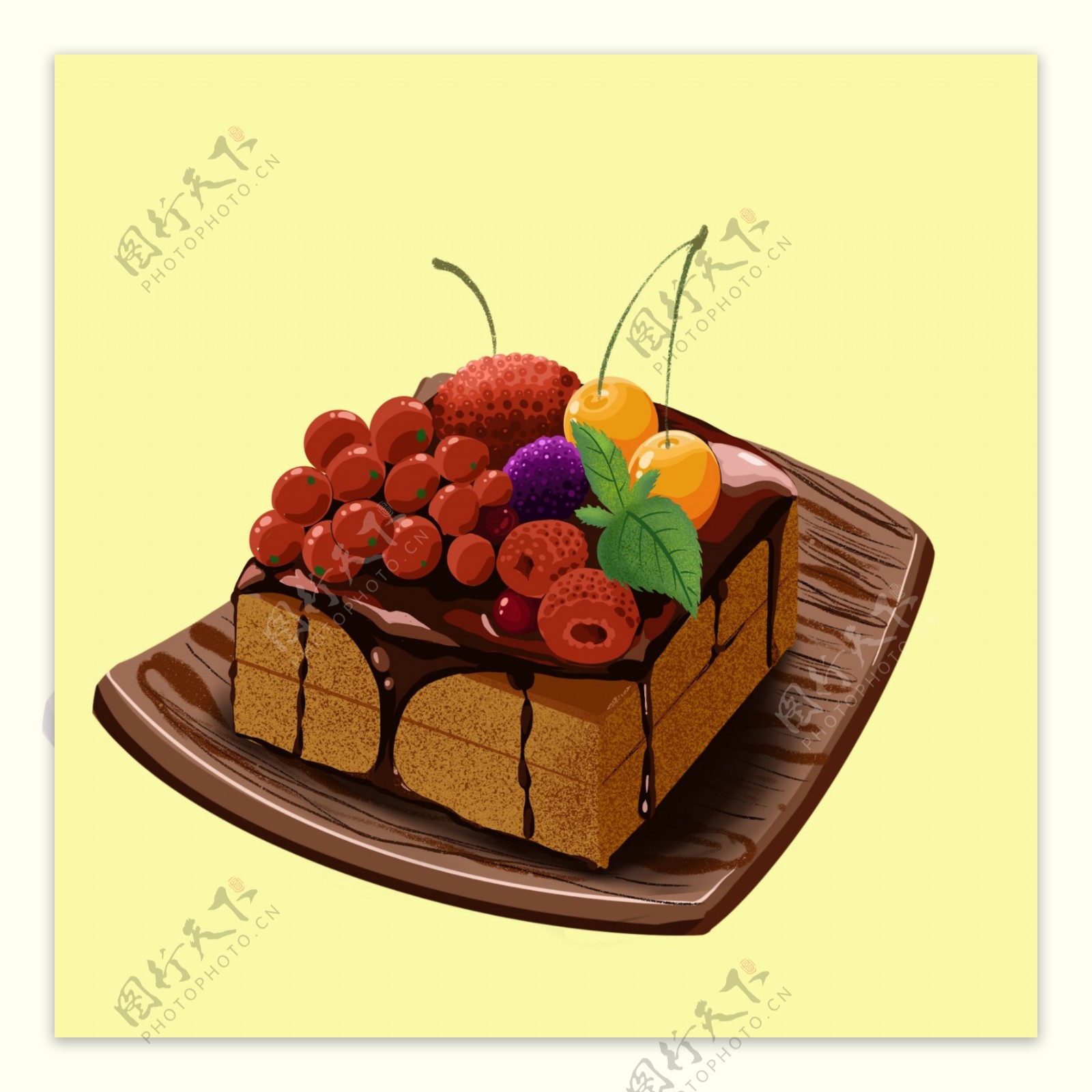 水果巧克力蛋糕