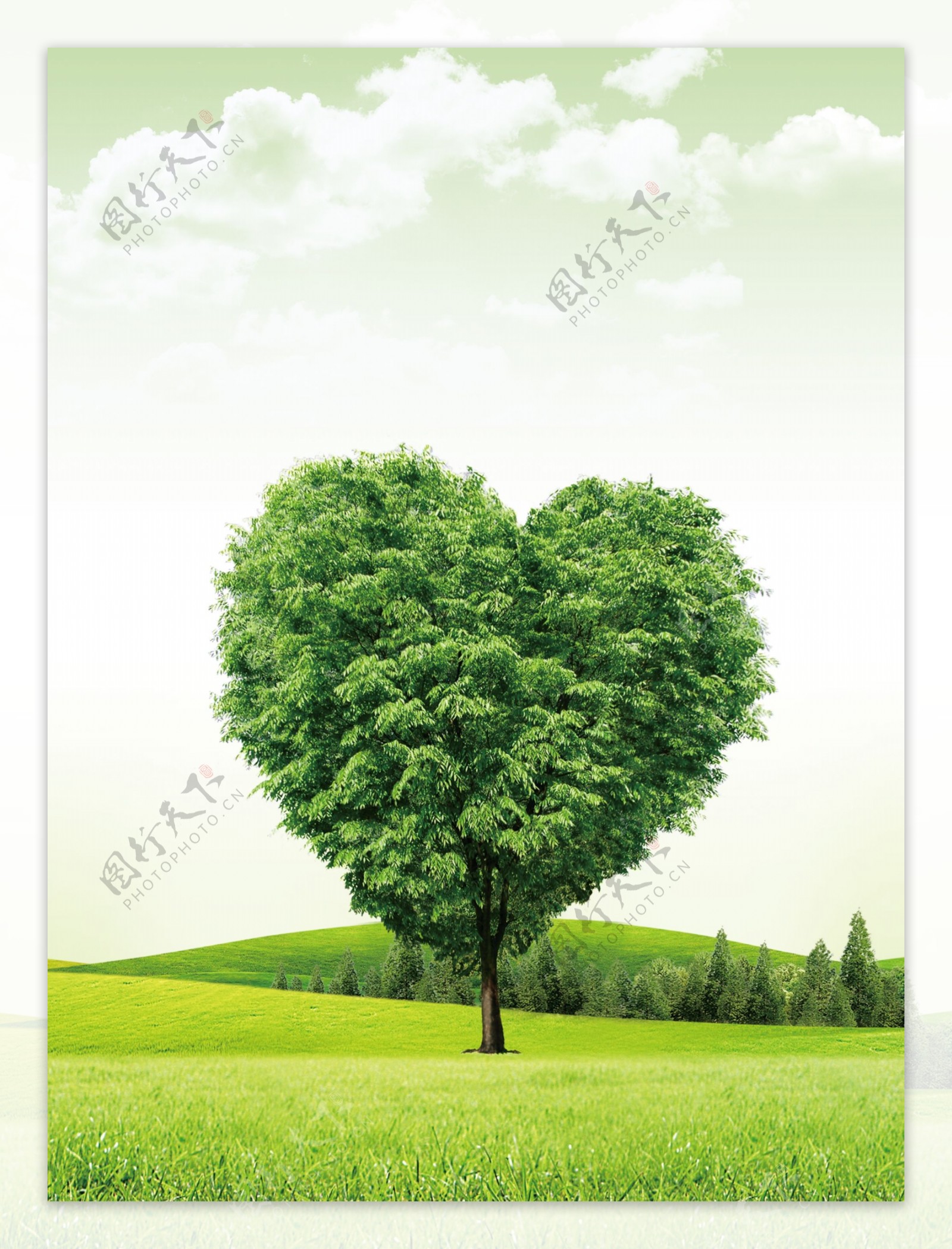 心形树木海报