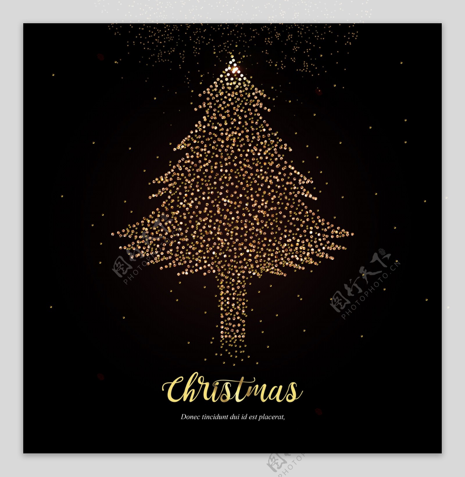 圣诞节元素金色圣诞树