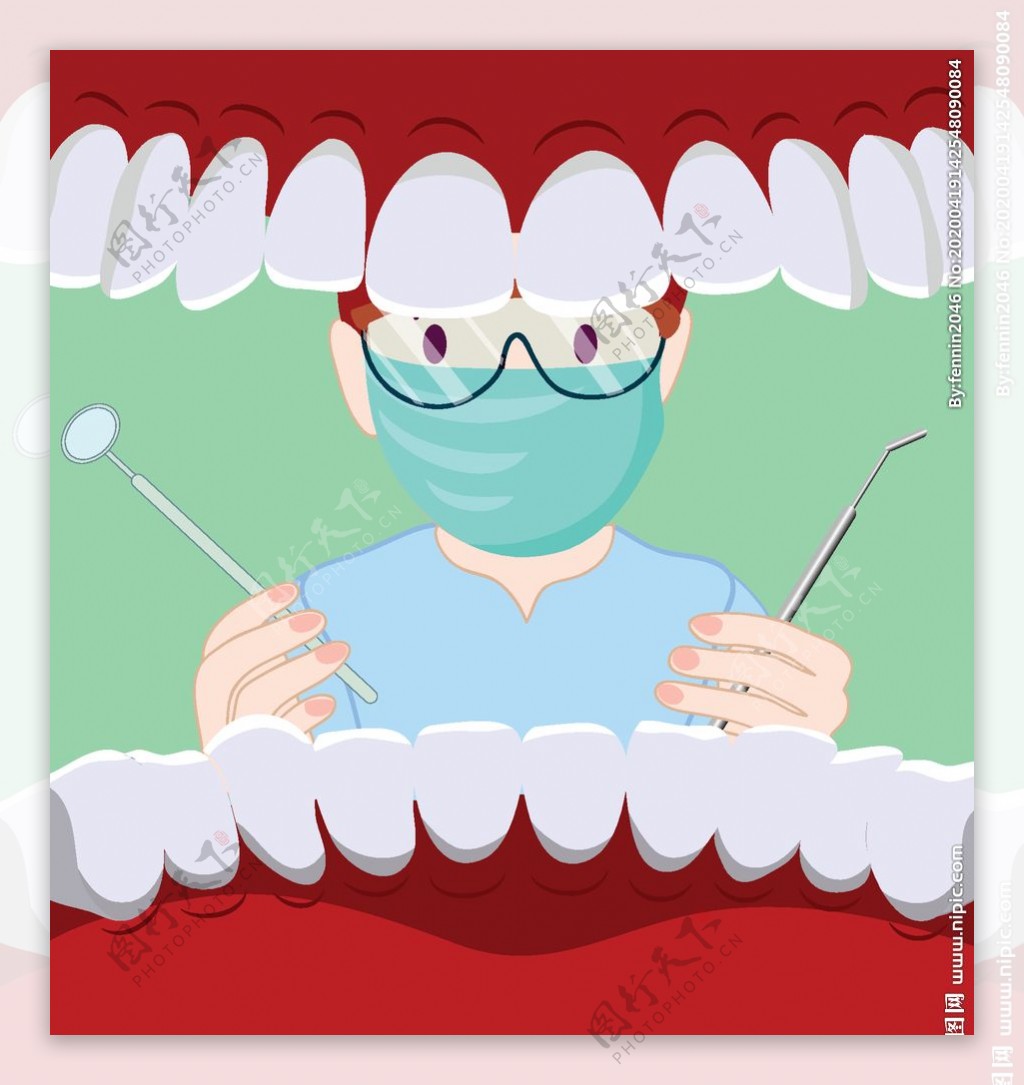 牙科医疗主题插画
