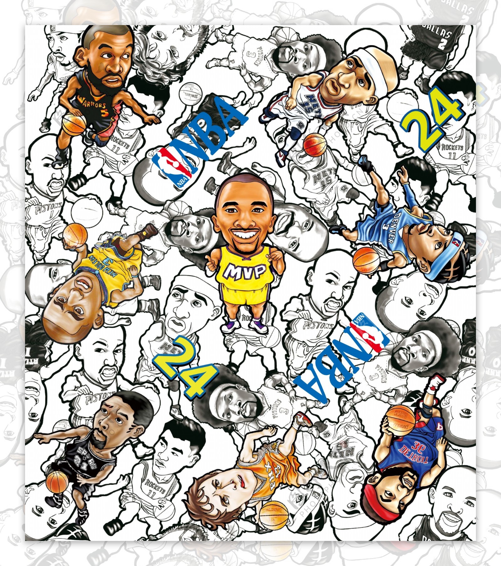 卡通NBA球星科比