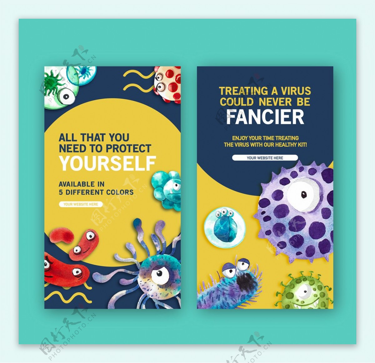 病毒细菌创意海报设计