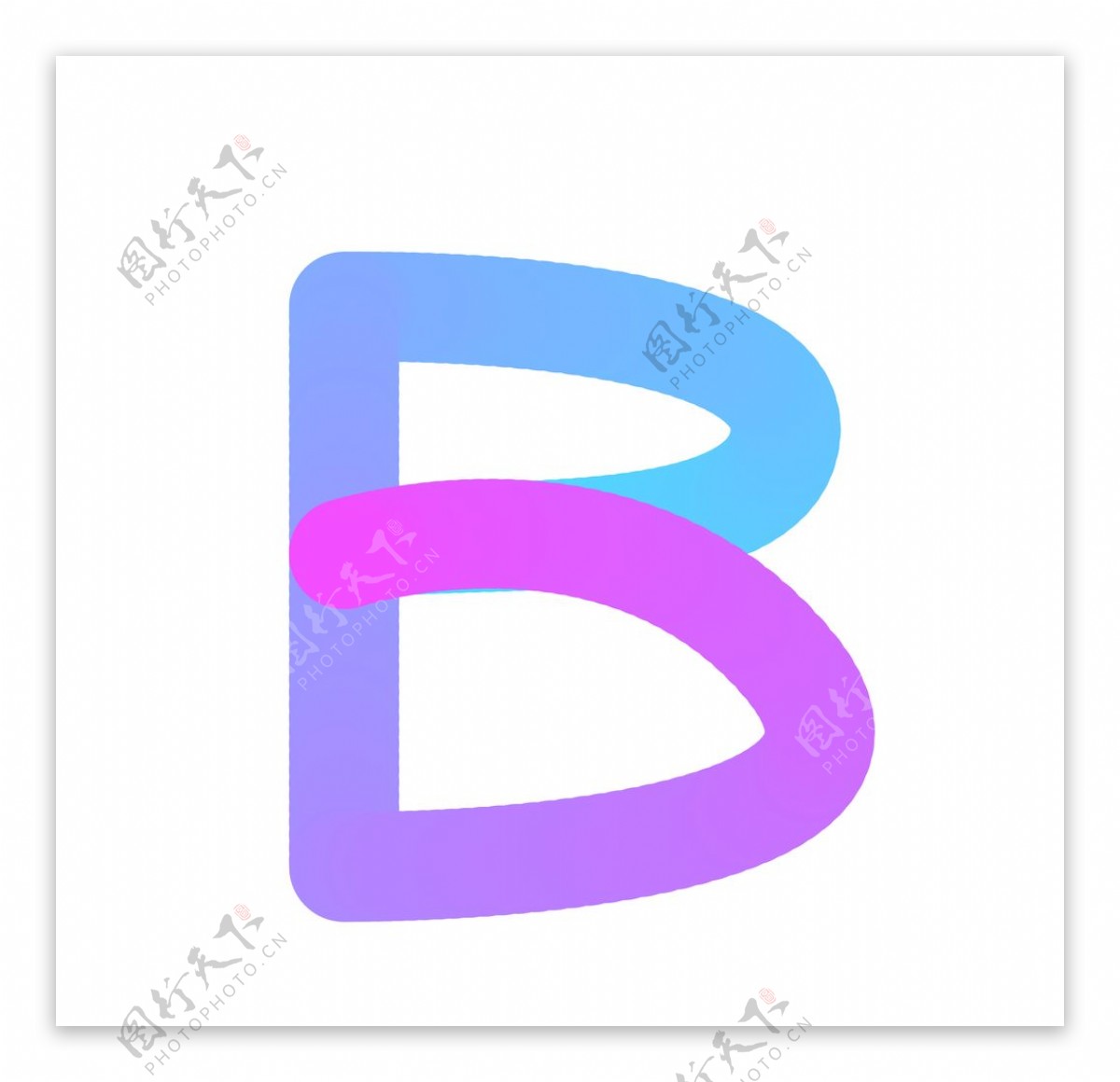 立体渐变字母设计B