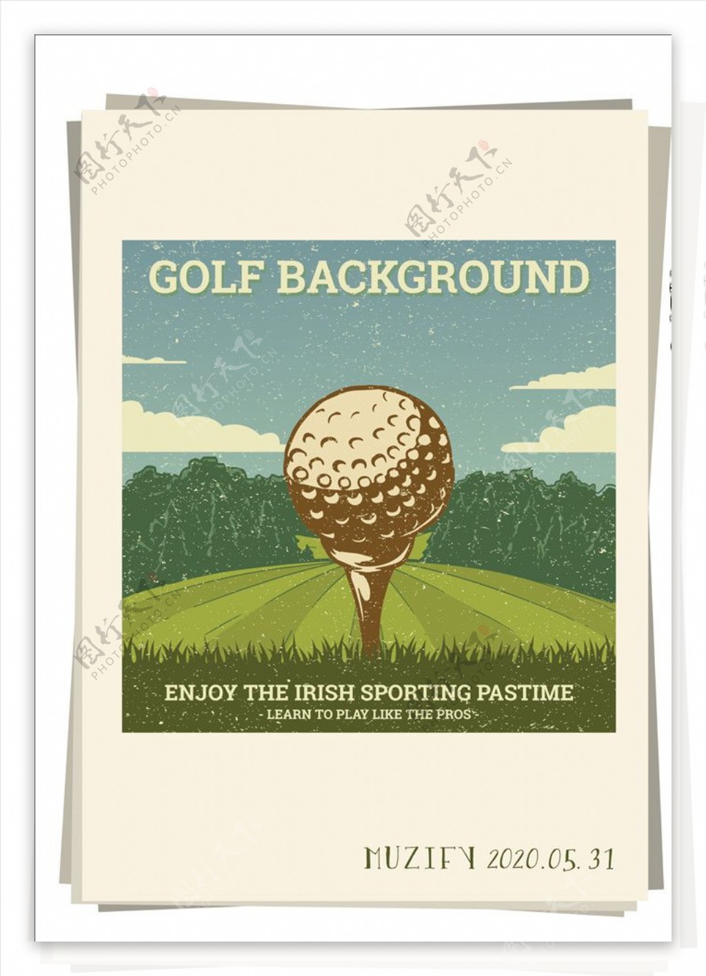 老式高尔夫球海报