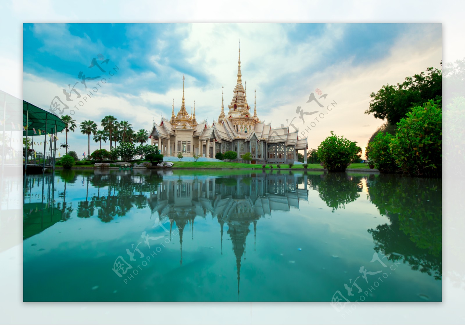 泰国风景自然水面绿色清新背景