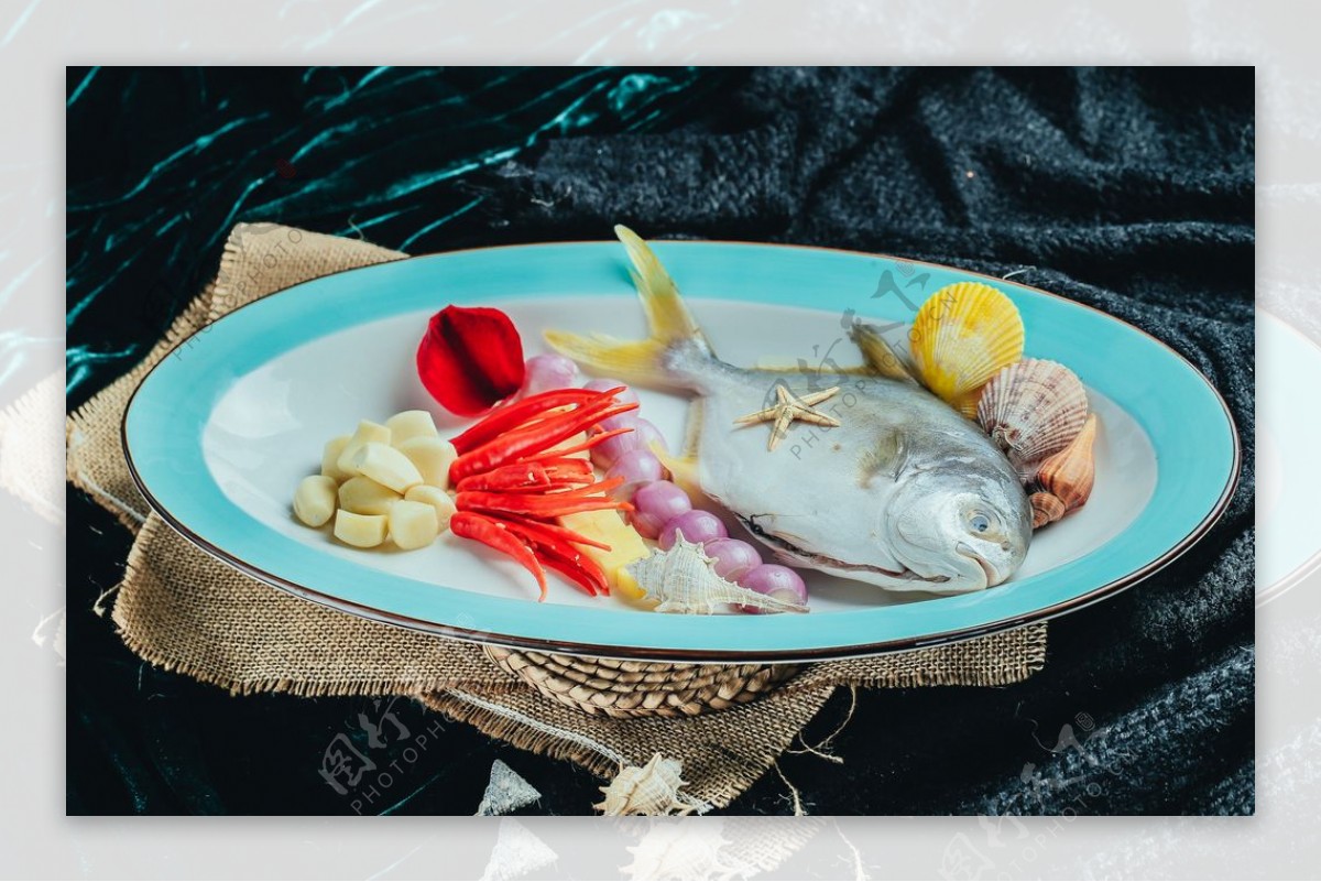 舟山大鲳鱼高清摄影菜品