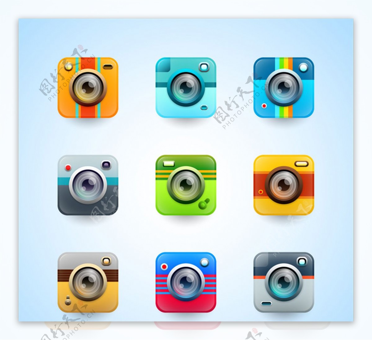 彩色摄影app图标矢量素材