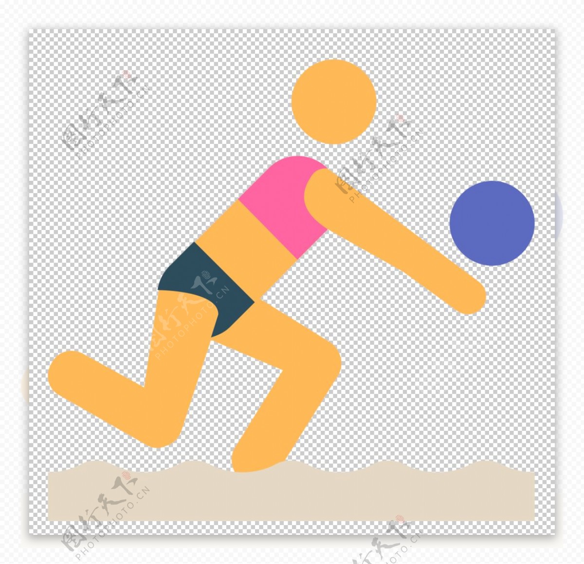 排球运动标志图形图标装饰素材