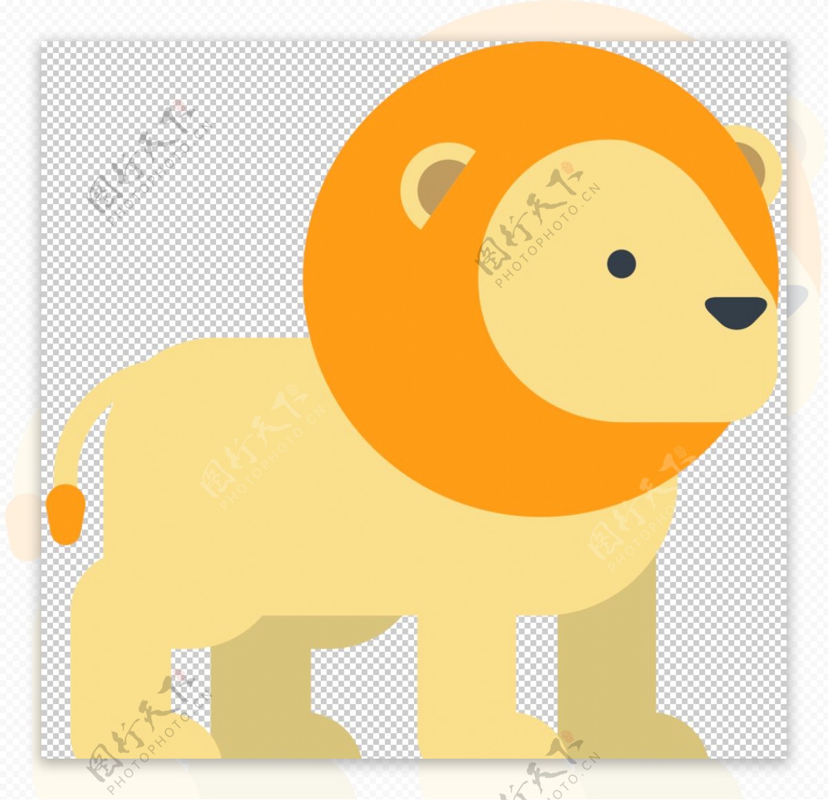 狮子动物标志图形图标装饰素材