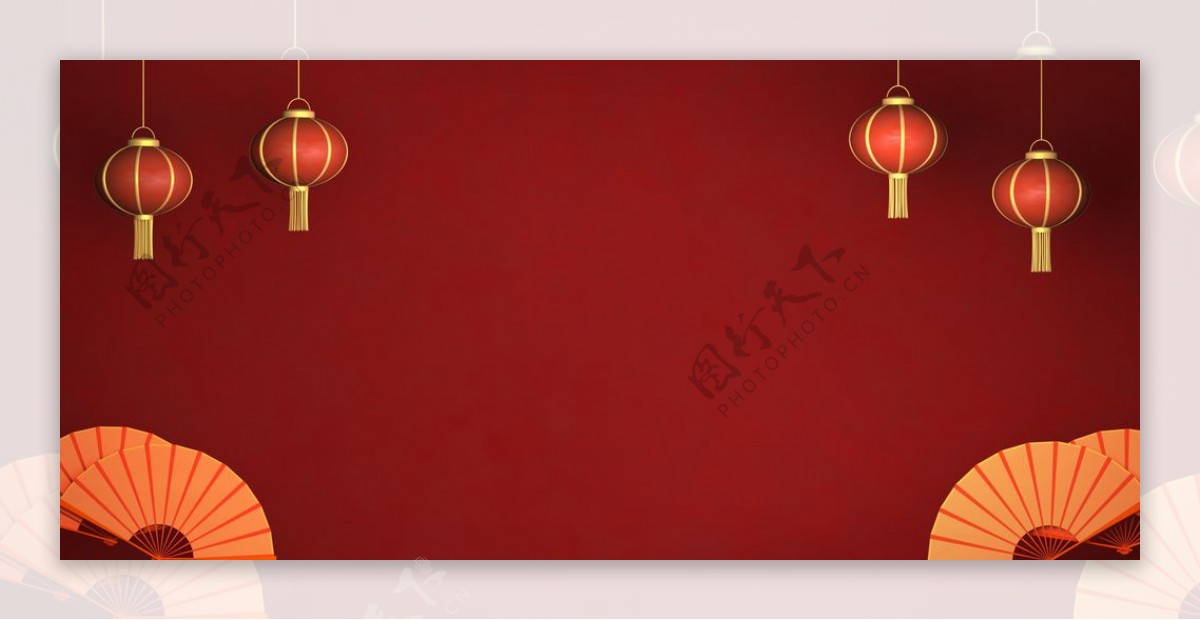 中式风格背景灯笼
