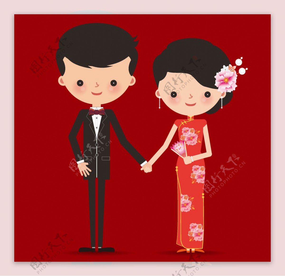 卡通中式婚礼